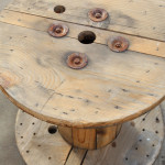 Vintage Wood Spool Side Table