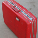 Large Red Hard-Sided Suitcase